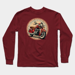 Vintage Red Motorcycle Long Sleeve T-Shirt